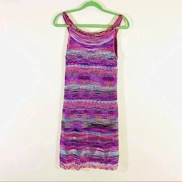Laundry by Shelli Segal Multicolor Chic Knit Crochet Lined Mini Dress Size XS - Picture 7 of 10
